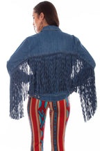 DENIM JACKET W/DENIM FRINGE