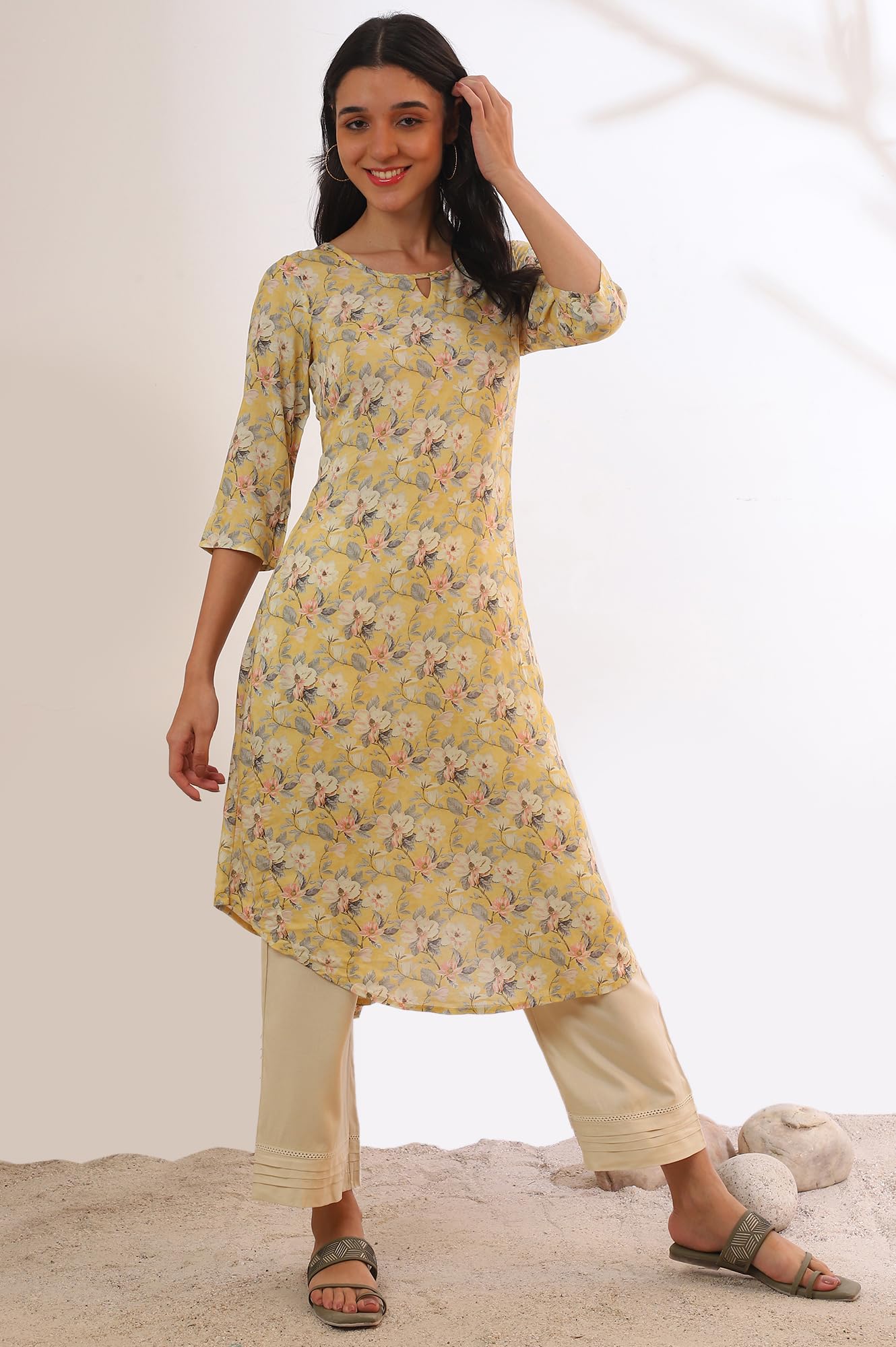 Aurelia Women'S Printed A-Line Kurta