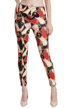POPWINGS Women Multi Color Chain Printed Solid Mid Rise Body Fitted Jeggings