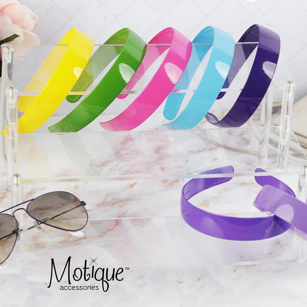 Motique Accessories Red 1 Inch Plastic Hard Headband with Teeth Head band Women Girls