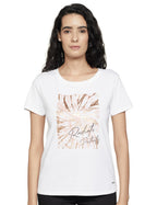 Pepe Jeans WomenS Regular Fit Foil Printed T-Shirts
