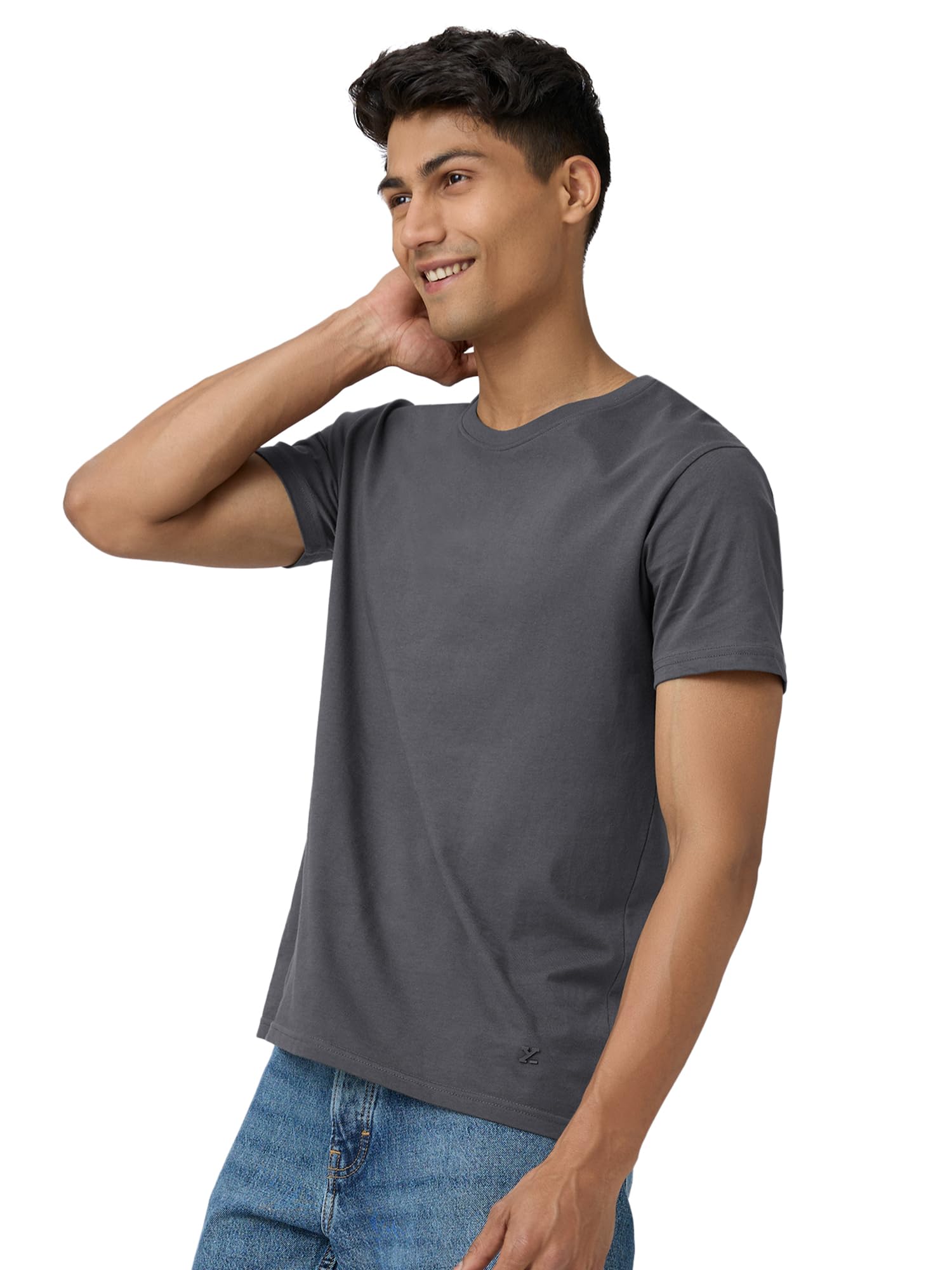 Xyxx Cotton MenS Solid Regular Fit-Shirt (Xy_Cr15_T-Shirt_1_Dark Grey)