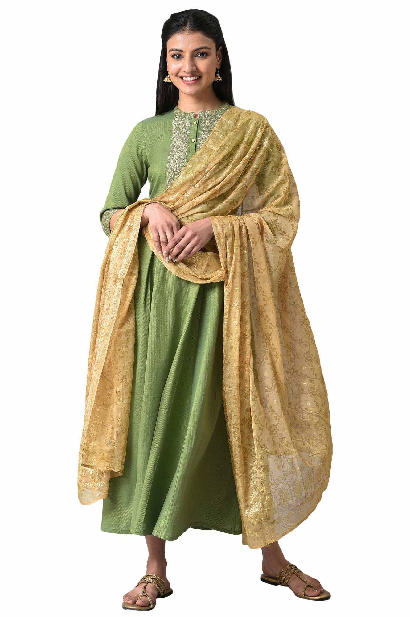 Gold Printed WomenS Dupatta
