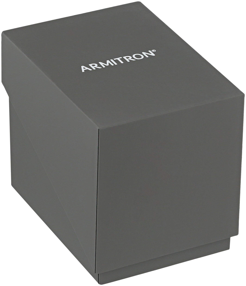 Armitron Women's 75/5410BKRGBK Diamond-Accented Rose Gold-Tone and Black Leather Strap Watch