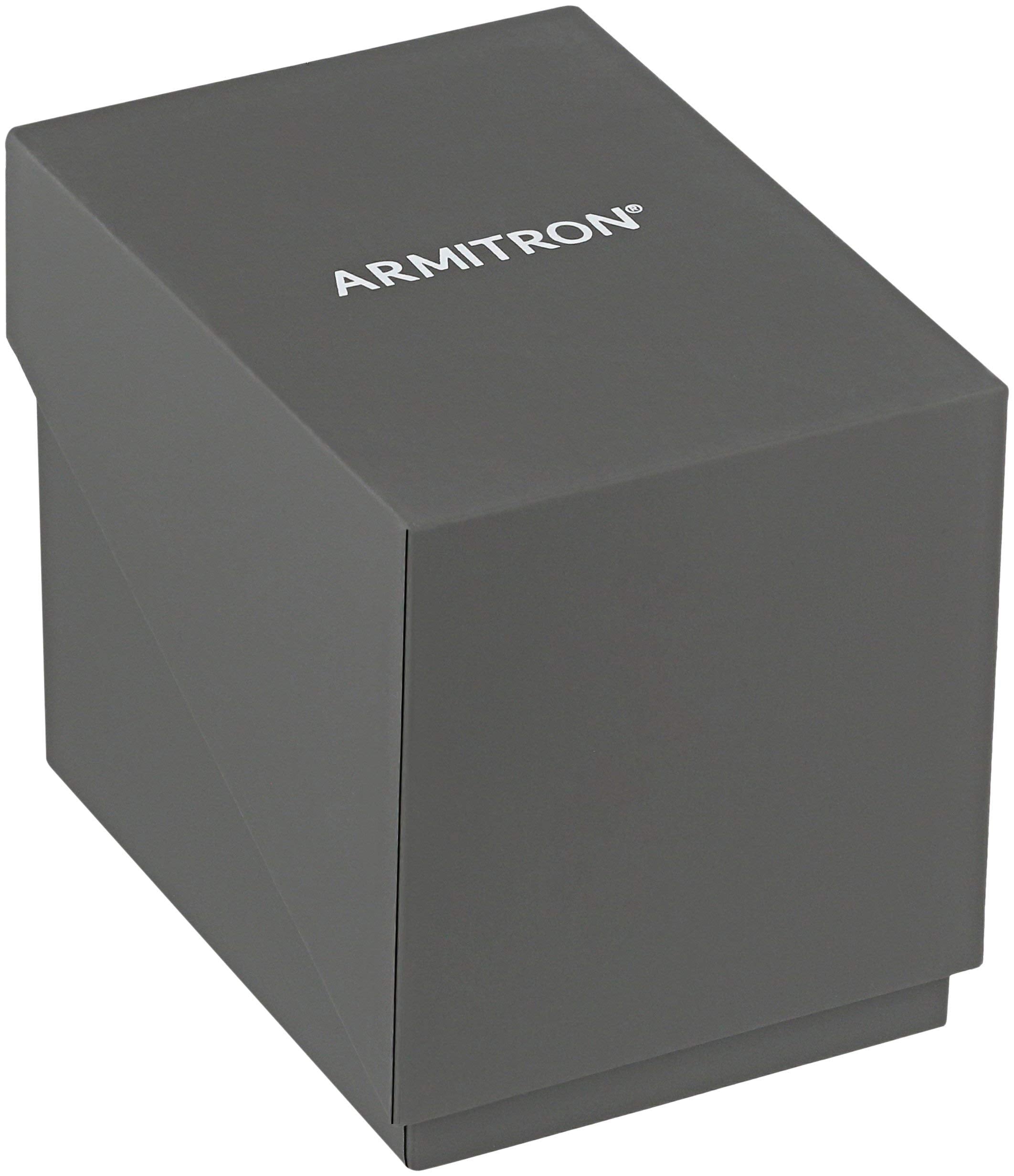 Armitron Women's 75/5410BKRGBK Diamond-Accented Rose Gold-Tone and Black Leather Strap Watch