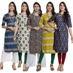 Pinkmint WomenS Crepe Kurti For WomenS Ethnic Printed Kurti For WomenS (Pack Of 5)