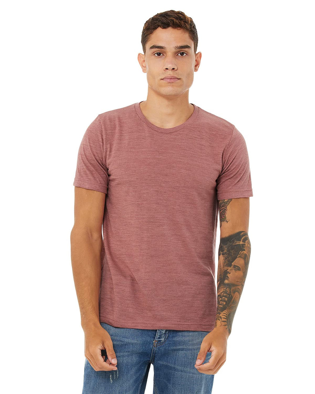 Unisex Poly-cotton Short-Sleeve T-Shirt - BERRY - S(D0102H7W0KT)
