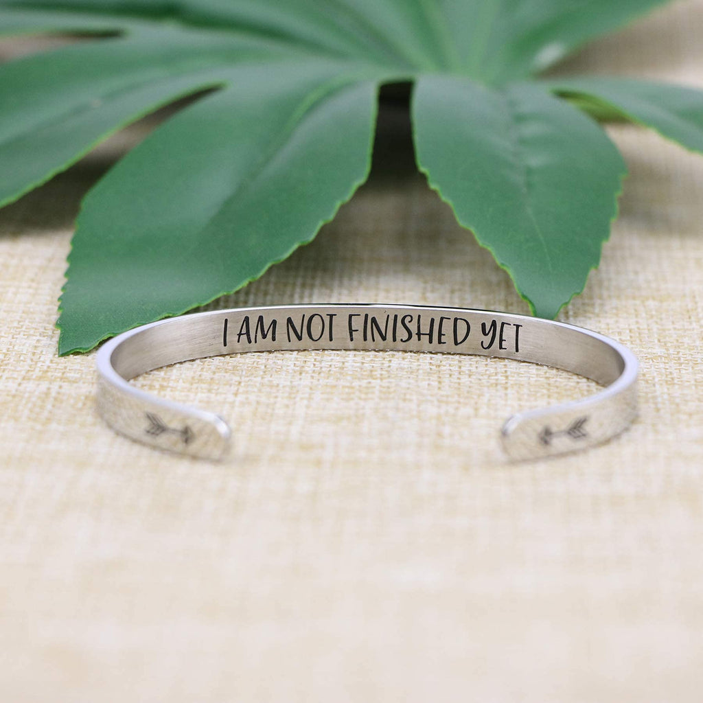 JoycuFF Inspirational Gifts for Women Stainles Steel Mantra Cuff Bracelet with Sayings Inside Birthday Christmas Gifts for Women