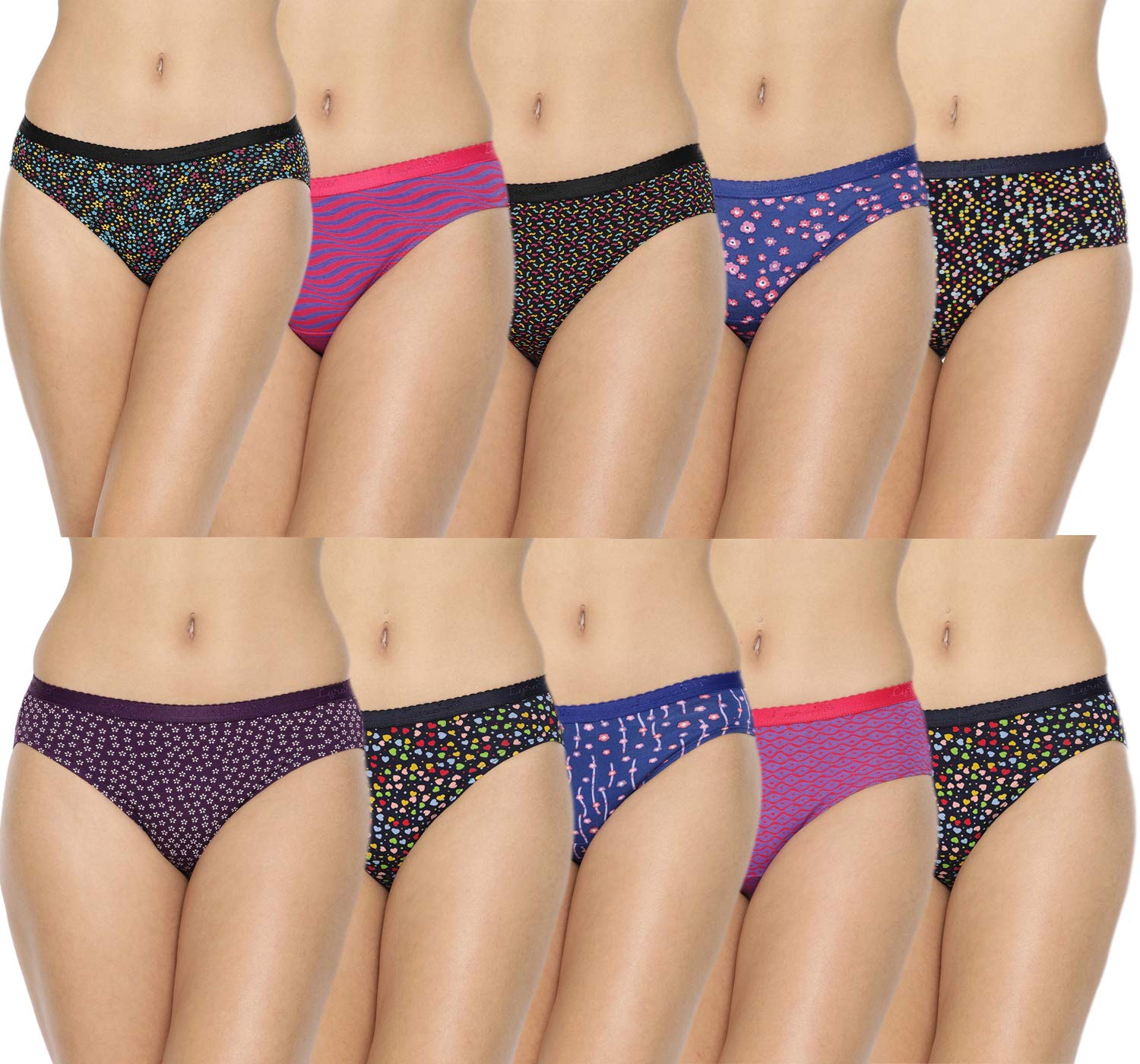 Lyra Lux WomenS Floral Cotton Panty (Pack Of 10)