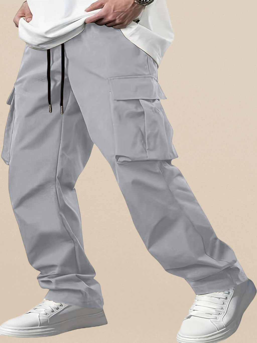 Indoprimo MenS Regular Casual Pants (B0Dfpkwp7B_Grey