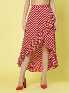 OOMPH! Long Skirts for Women Red - msk053