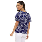 OOMPH! Womens Crepe Tunic Top - Azure Blue