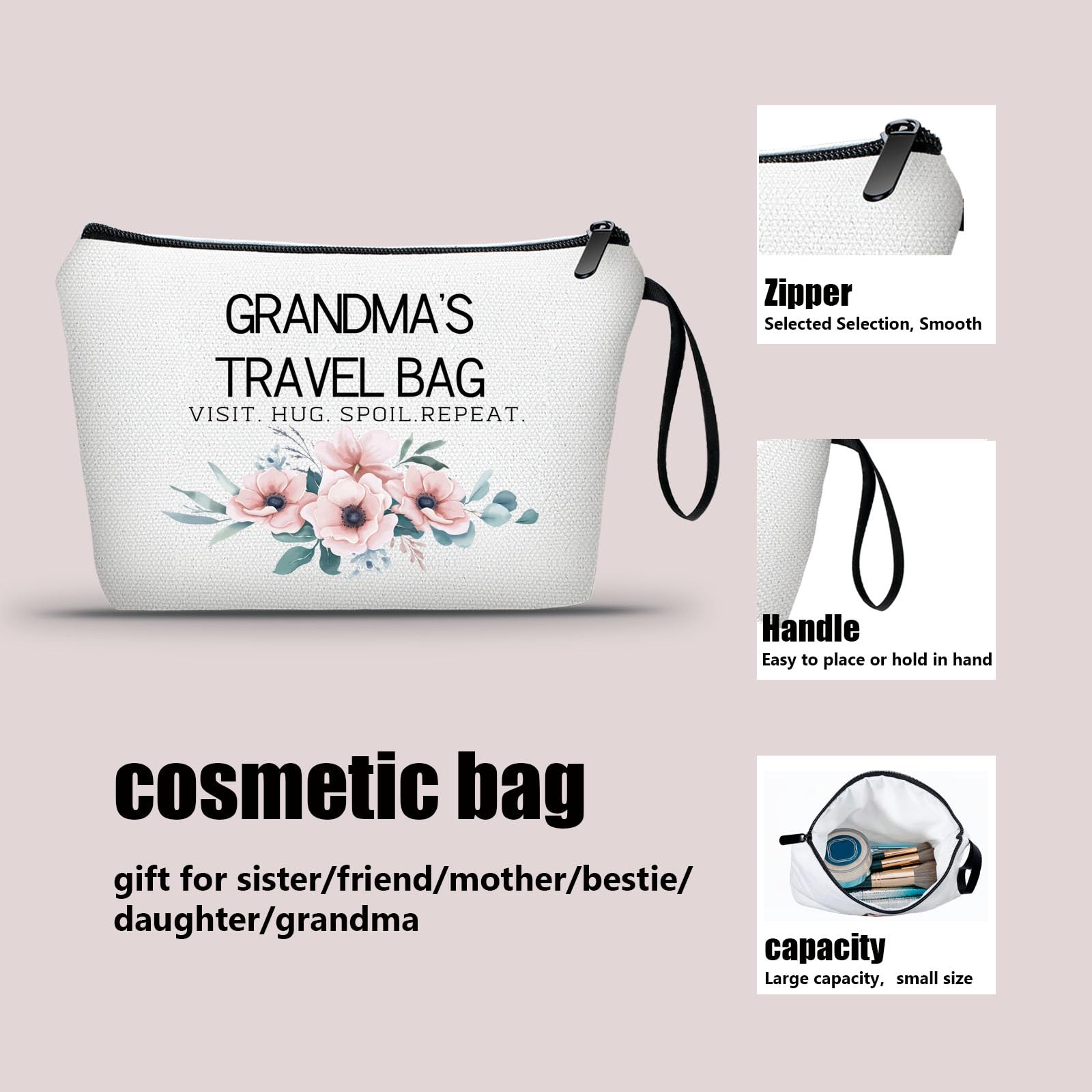 SEAMOON Grandma Gift Ideas,New Grandma Gifts First Time,Gigi Gifts for Grandma,Small Cosmetic Bag,Birthday Gifts for Grandmom,Gr