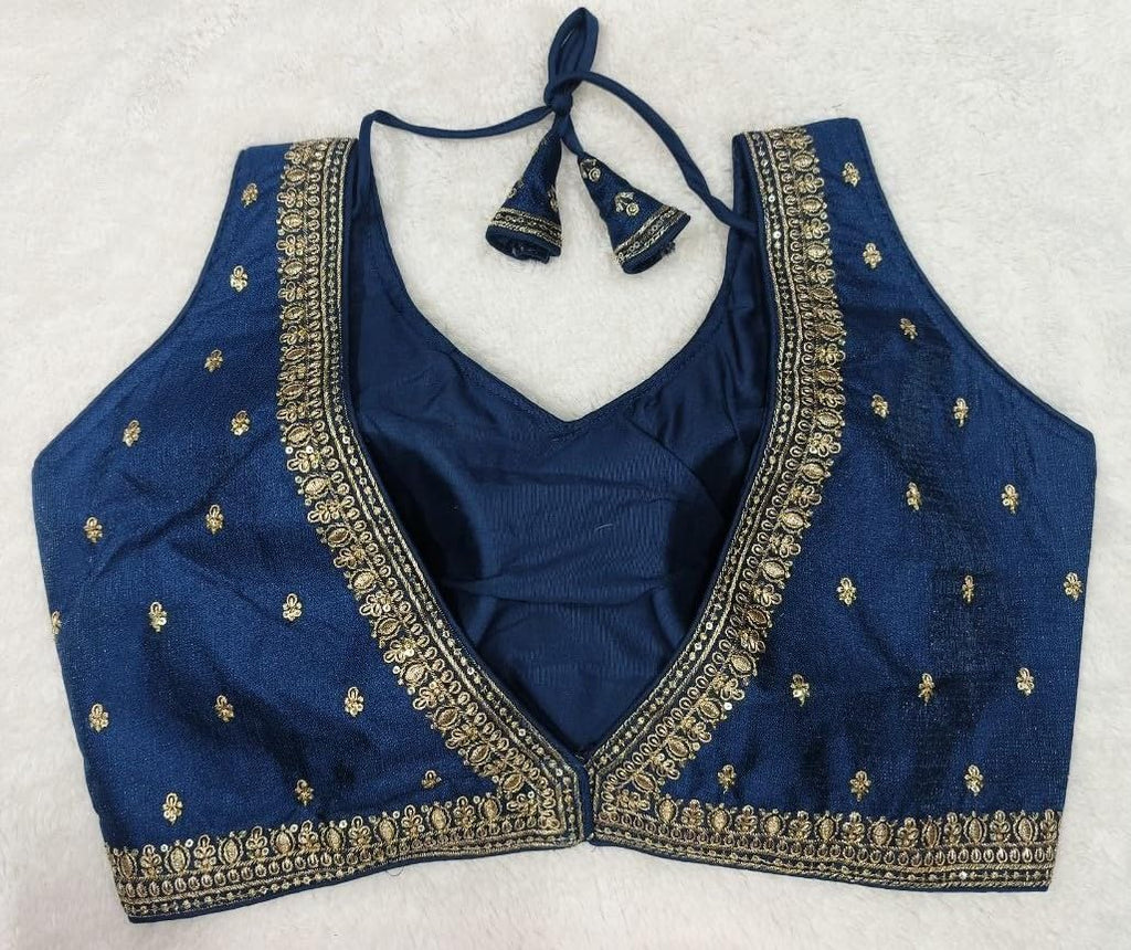 Pujia Mills WomenS Indian Ethnic Wear Designer Golden Zari Embroidery With Sequence Work V Neck Sleeveless Readymade Worked Sar