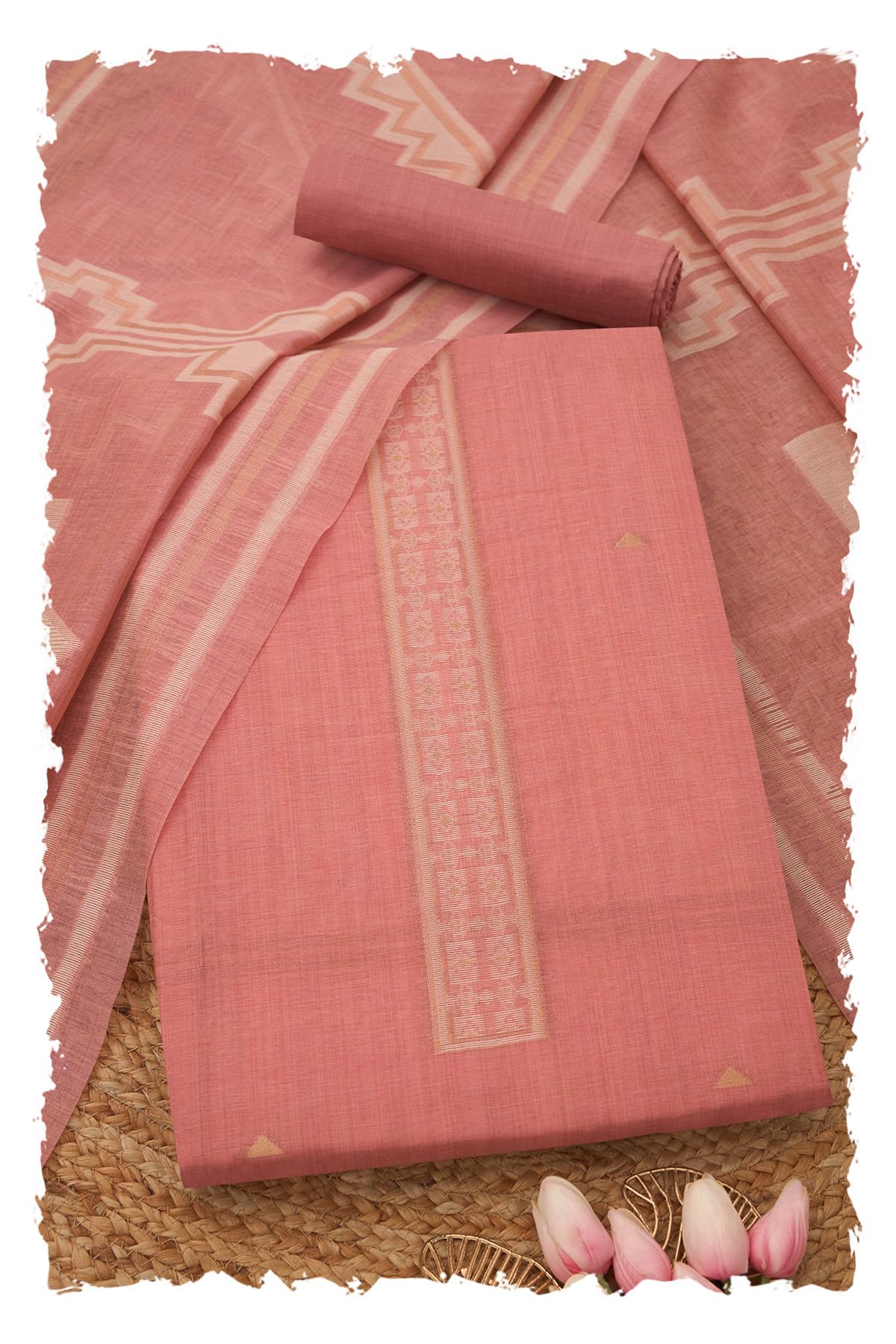 Soch Women Chanderi Woven Design Unstitch Dress Material with Zari