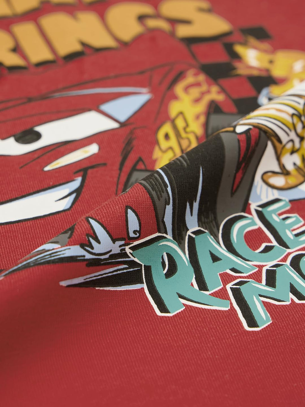 The Souled Store Disney: McQueen Boys Short Sleeves Round Neck Red Graphic Printed Regular Fit Cotton T-Shirts (2-8 Yrs)