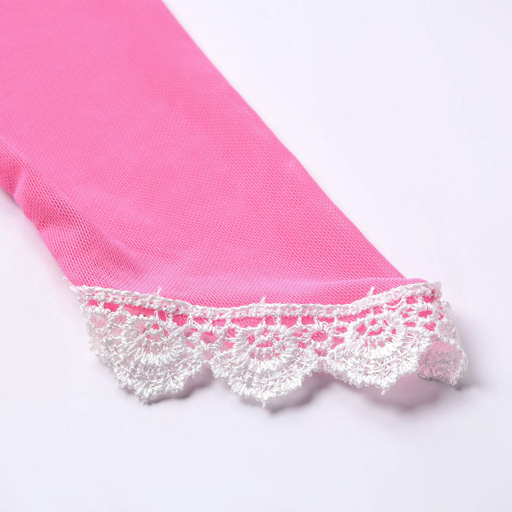 JerrisApparel Girls Pink Princess Costume Halloween Cosplay Party Dress up (Pink with Accessories)