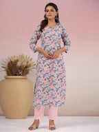 ANNI DESIGNER Women s Rayon Blend Kurta with Pants, grey,  2XL