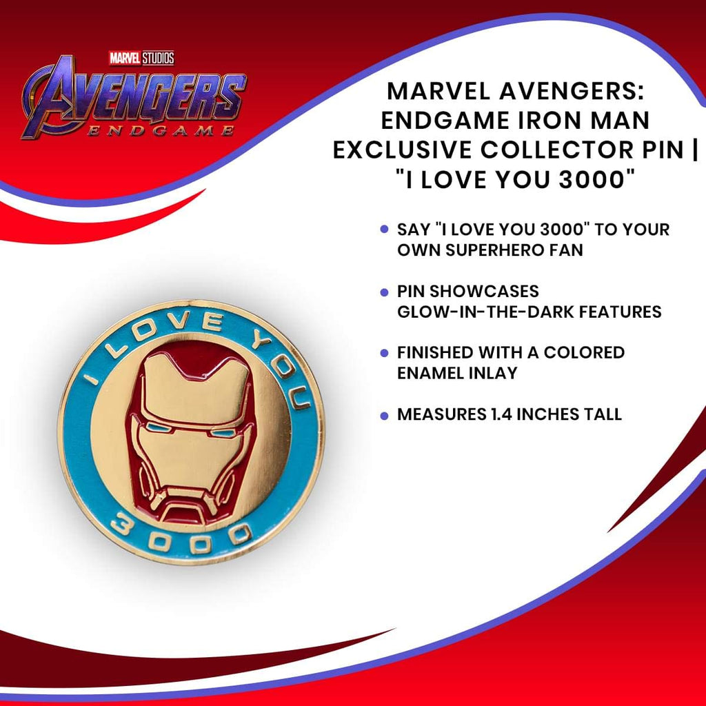 Marvel Avengers: Endgame Iron Man Exclusive Collector Pin | I Love You 3000