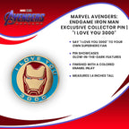 Marvel Avengers: Endgame Iron Man Exclusive Collector Pin | I Love You 3000