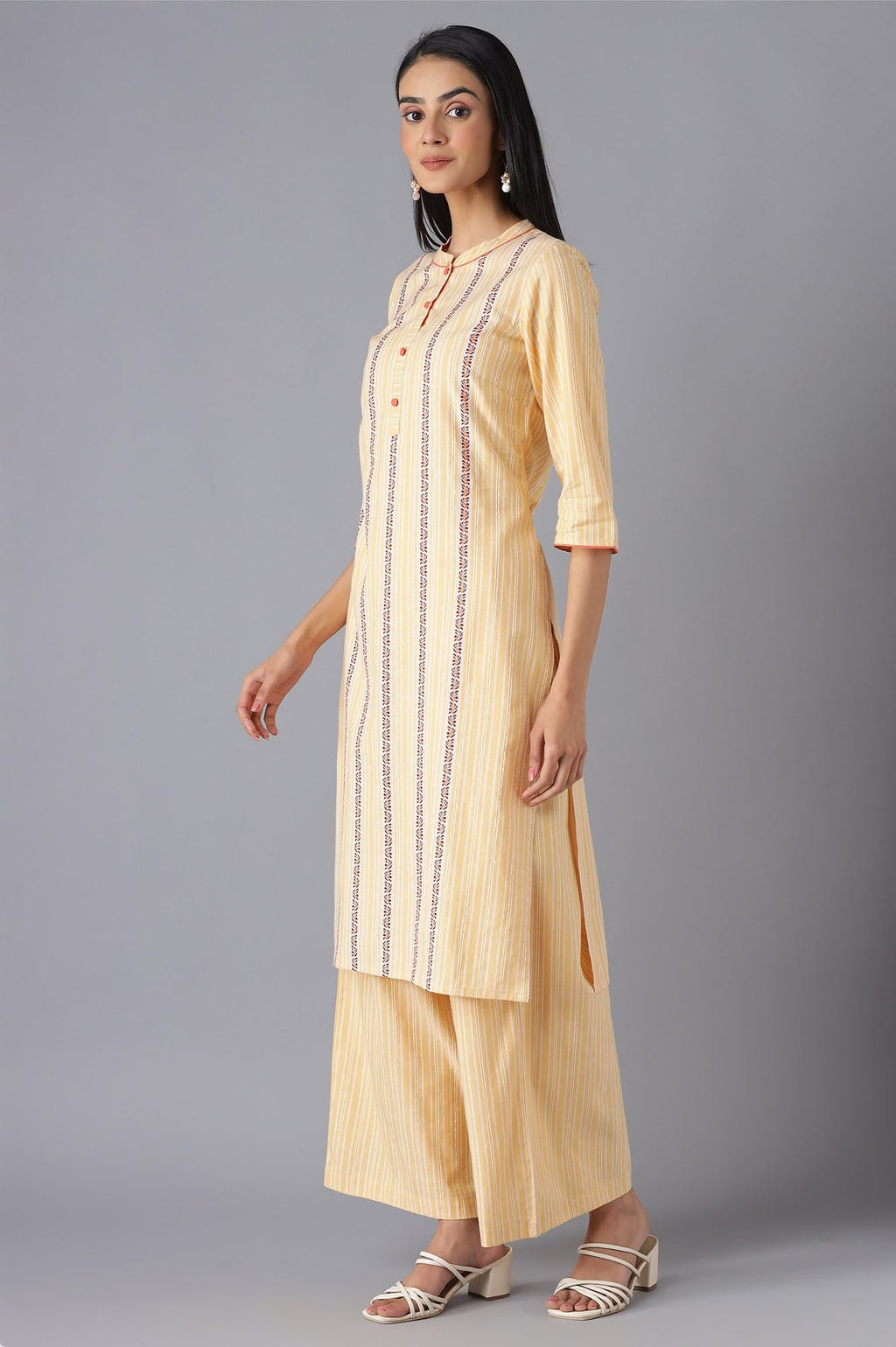 Aurelia Orange Ethnic Festive Kurta And Palazzo Set