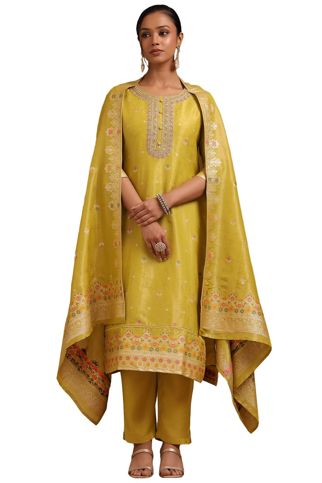 Soch Women Chanderi Zari Woven Suit Set with Zari