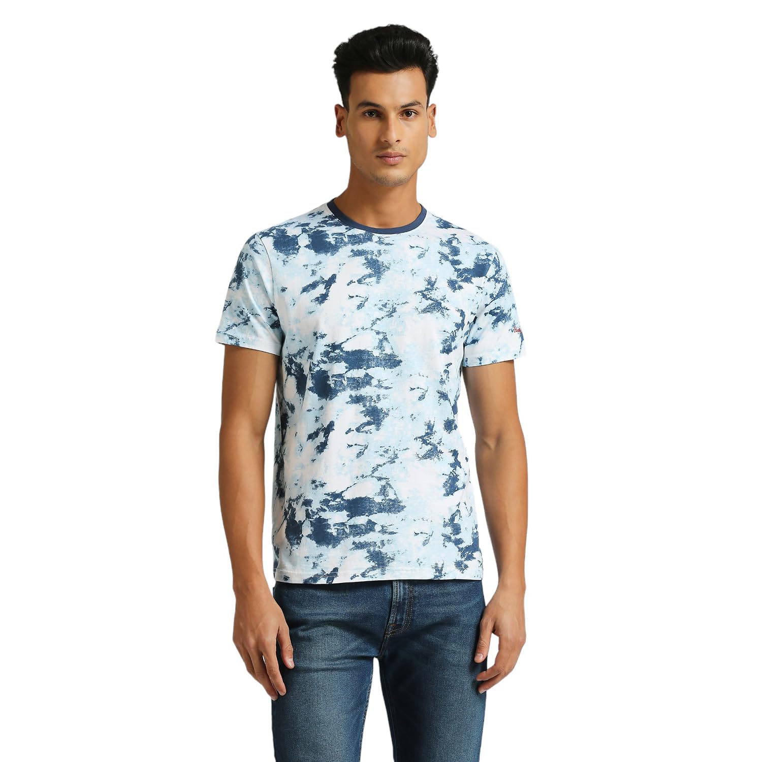 Pepe Jeans MenS Tie-Dye Slim Fit T-Shirt (Pm509537_Ocean Blue