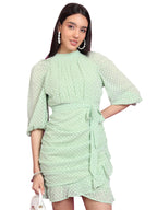 Ketch Women 3/4 Sleeve Casual FIT Dress KHJ6000644 Green XS