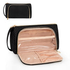 CUBETASTIC Makeup Bag, Small Cosmetic Bag with Makeup Brush Comparment, 2 in 1 Cute Make Up Organizer Pouch for Women Girls, Por