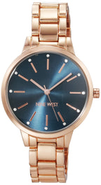 Nine West Women Japanese Quartz Dress Watch with Metal Strap, Rose Gold, 14 (Model: NW/2098NVRG)