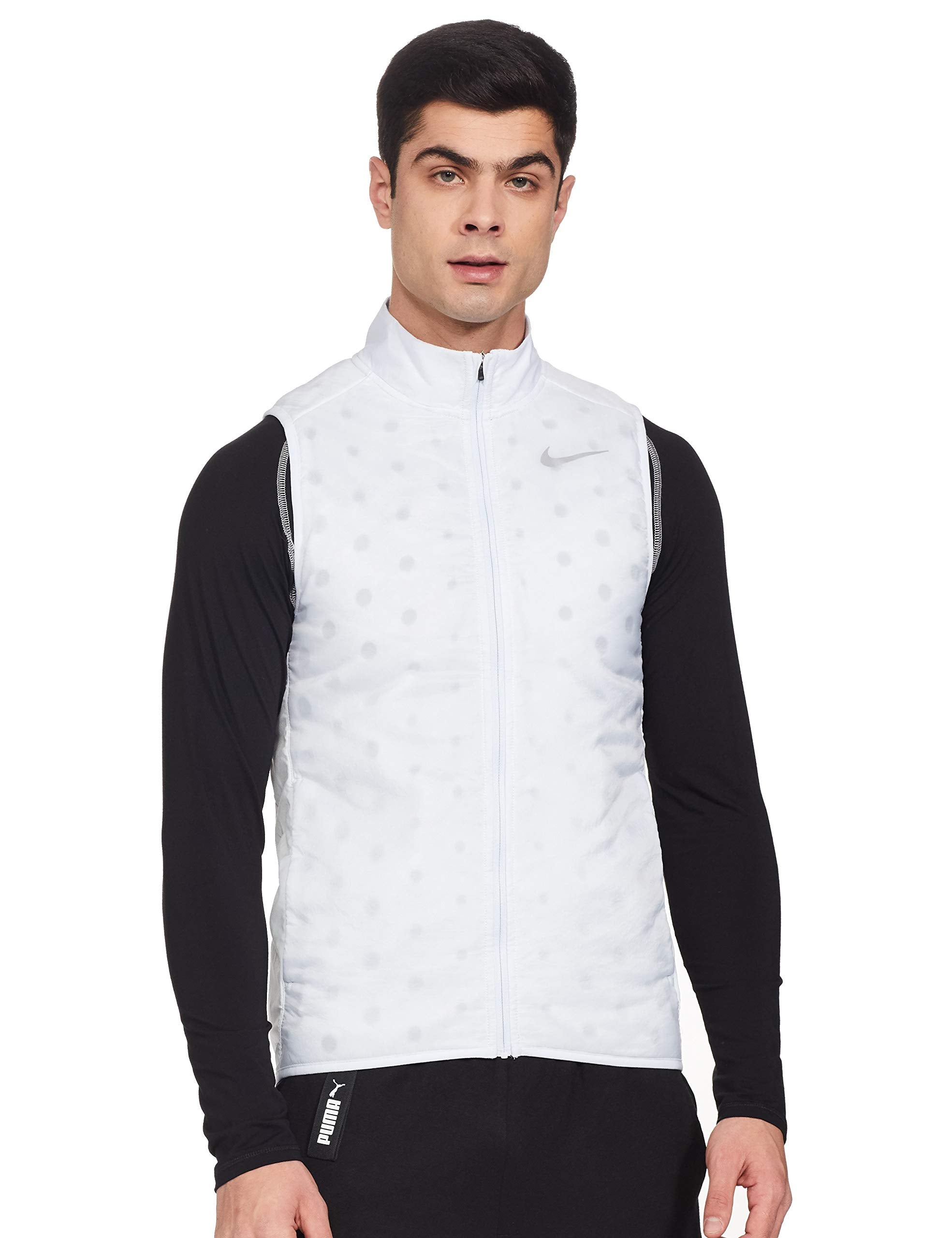Nike Synthetic Round Neck Long Length Track Jacket Men Vests