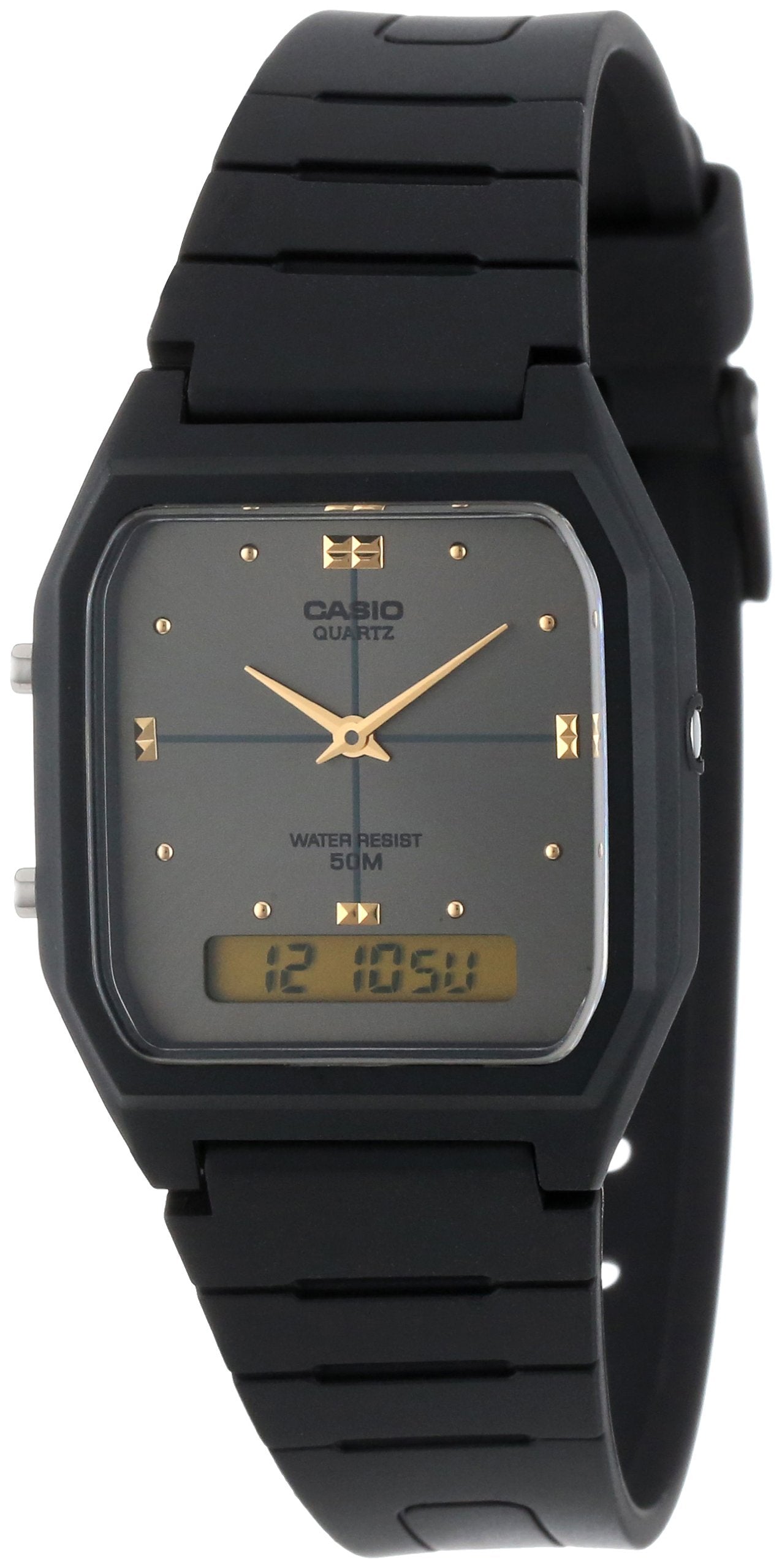 Casio Men's AW48HE-8AV Black Ana-Digi Dual-Time Watch
