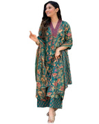 ANNI DESIGNER Womens Rayon Blend Anarkali Printed Kurta with Palazzo & Dupatta (CIA GREEN-VKS01_5XL_Green_XXXXX-Large)