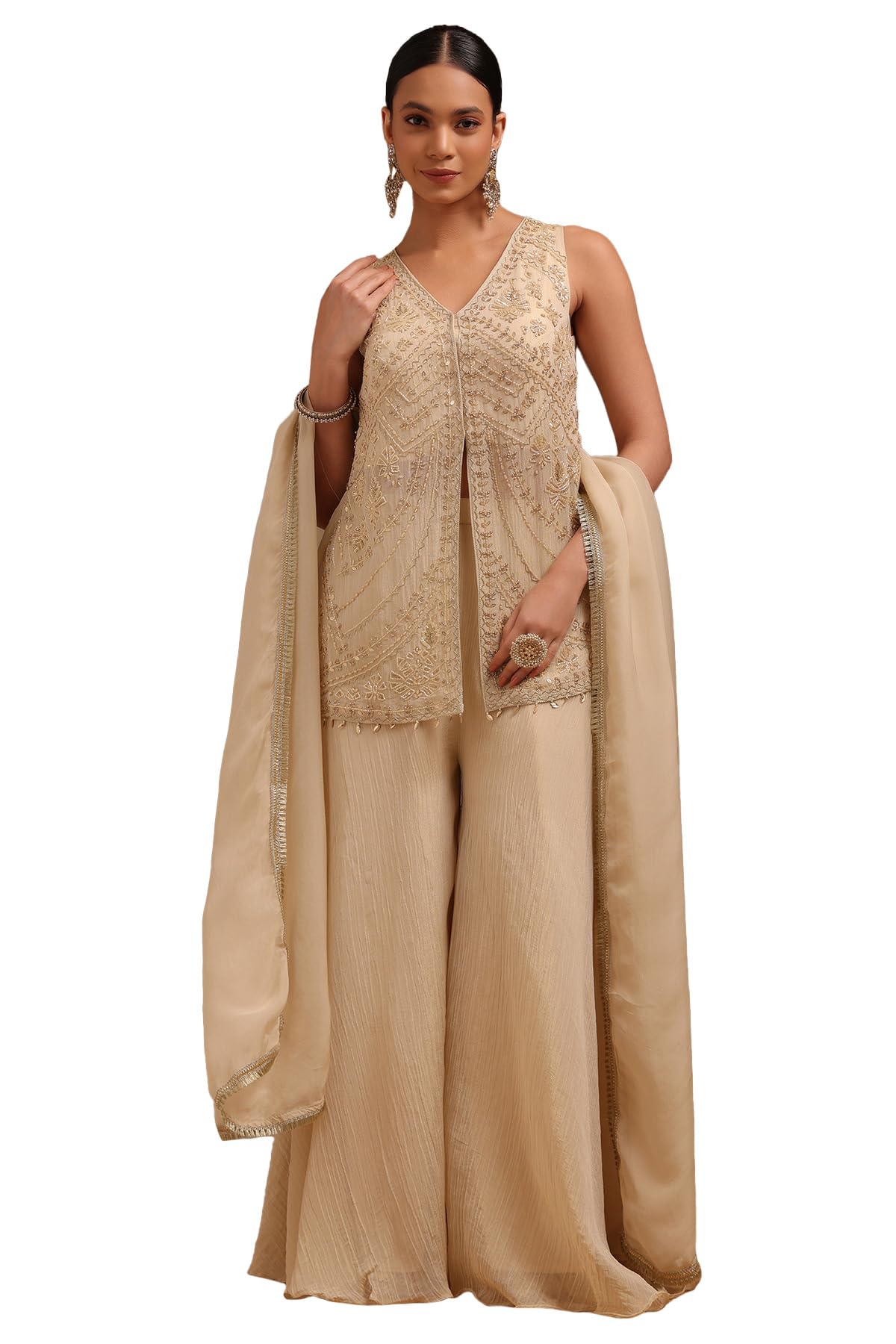 Soch Women Tissue Embroidered Suit Set with Cutdana