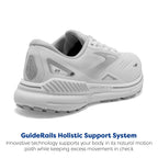 Brooks Womens Adrenaline GTS 23 Supportive Running Shoe - White/Oyster/Silver - 8 Medium