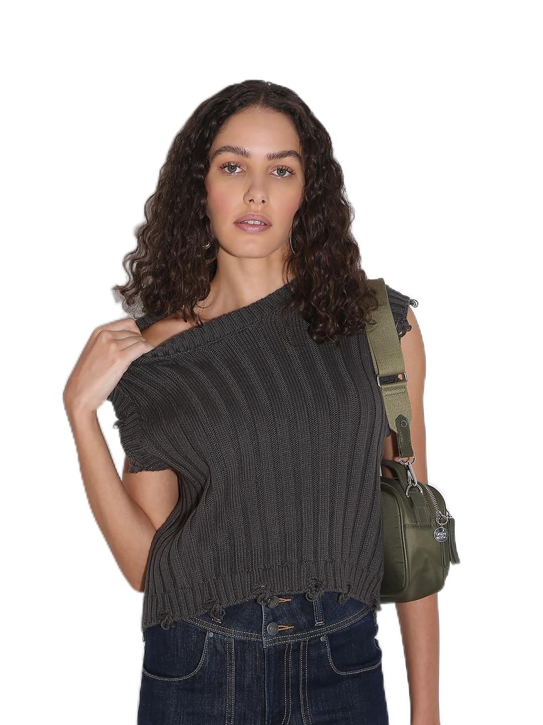 Vero Moda Women Regular Fit Grey Sweater