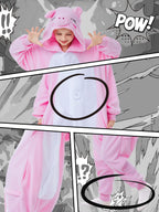 CANASOUR Pig Onesie Kids Halloween Cosplay Costume Girls One Piece Pjs Anime Unisex Hoodie Pajamas Pink For 8-10 Years Boys Part
