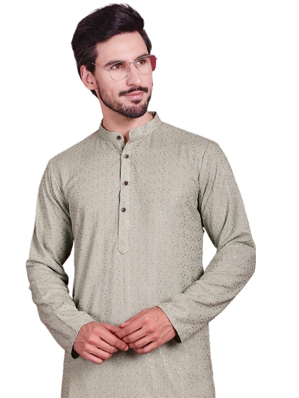 Jompers Mens Sequins Chikankari Kurta