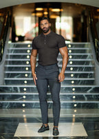 Muscle Polo Shirts for Men Slim Fit Short Sleeve Golf Shirts Men Dry Fit Shirts Casual Stylish Clothes Black