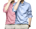 Deelmo Combo Of MenS Stylish Solid Satin Casual Shirt For Men Full Sleeves| Poly Satin Silk Shirt Pack Of 2