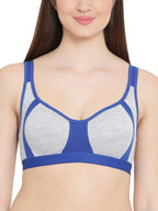 Clovia Womens Cotton Non Padded Wire Free T-Shirt Bra (BR0774P08_Blue_36C)
