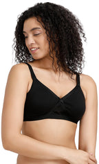 Rosaline by Zivame Womens Cotton Non Padded Wire Free Everyday Bra Black