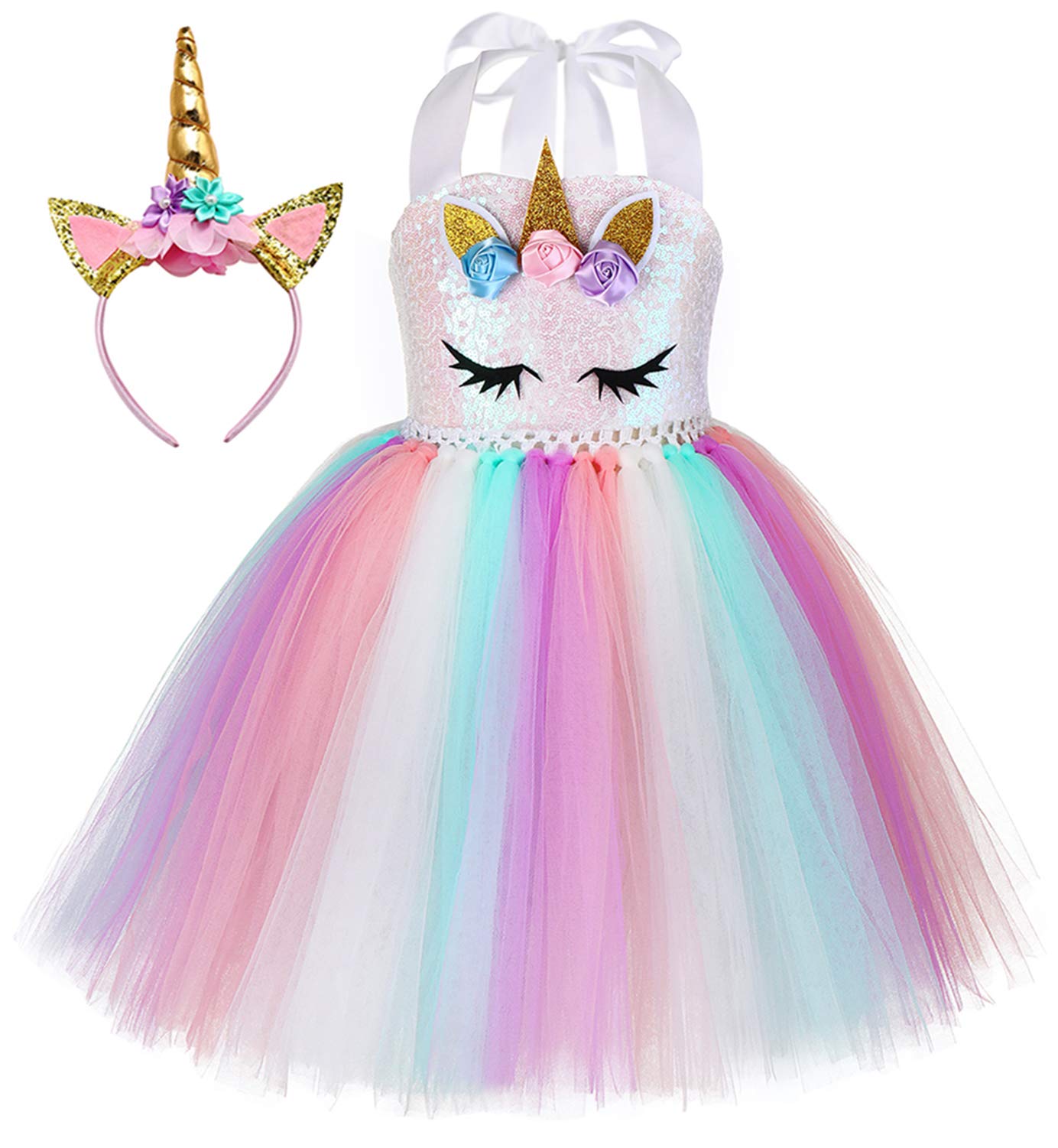 Tutu Dreams Unicorn Dress Girls Dress Up Clothes for Play Rainbow Pink Tutu Birthday Outfit Easter Gifts Party Favors Decoration