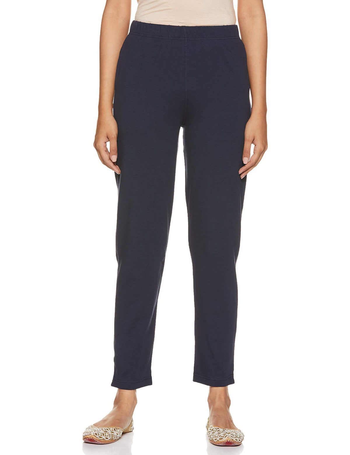 Aurelia Womens Single Pocket Solid Pants (Blue Mix Dark_Large)