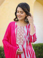 ANNI DESIGNER Women s Kurta Rayon Blend Pants with Dupatta, Pink, Medium