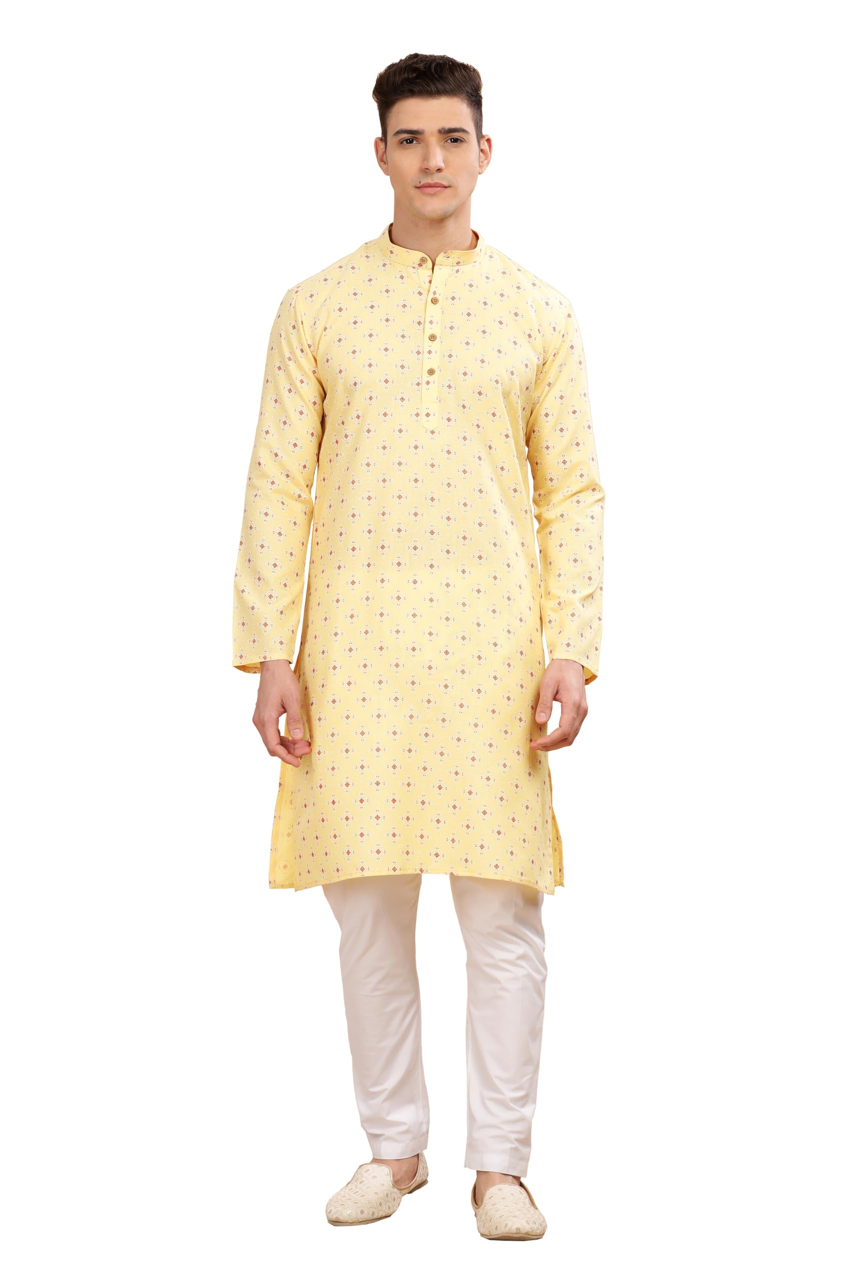 Be Active MenS Traditional Printed Full Sleeves Kurta || Cotton Kurta For Men || Men Kurta For Wedding || Kurta For Men (C-Rf00