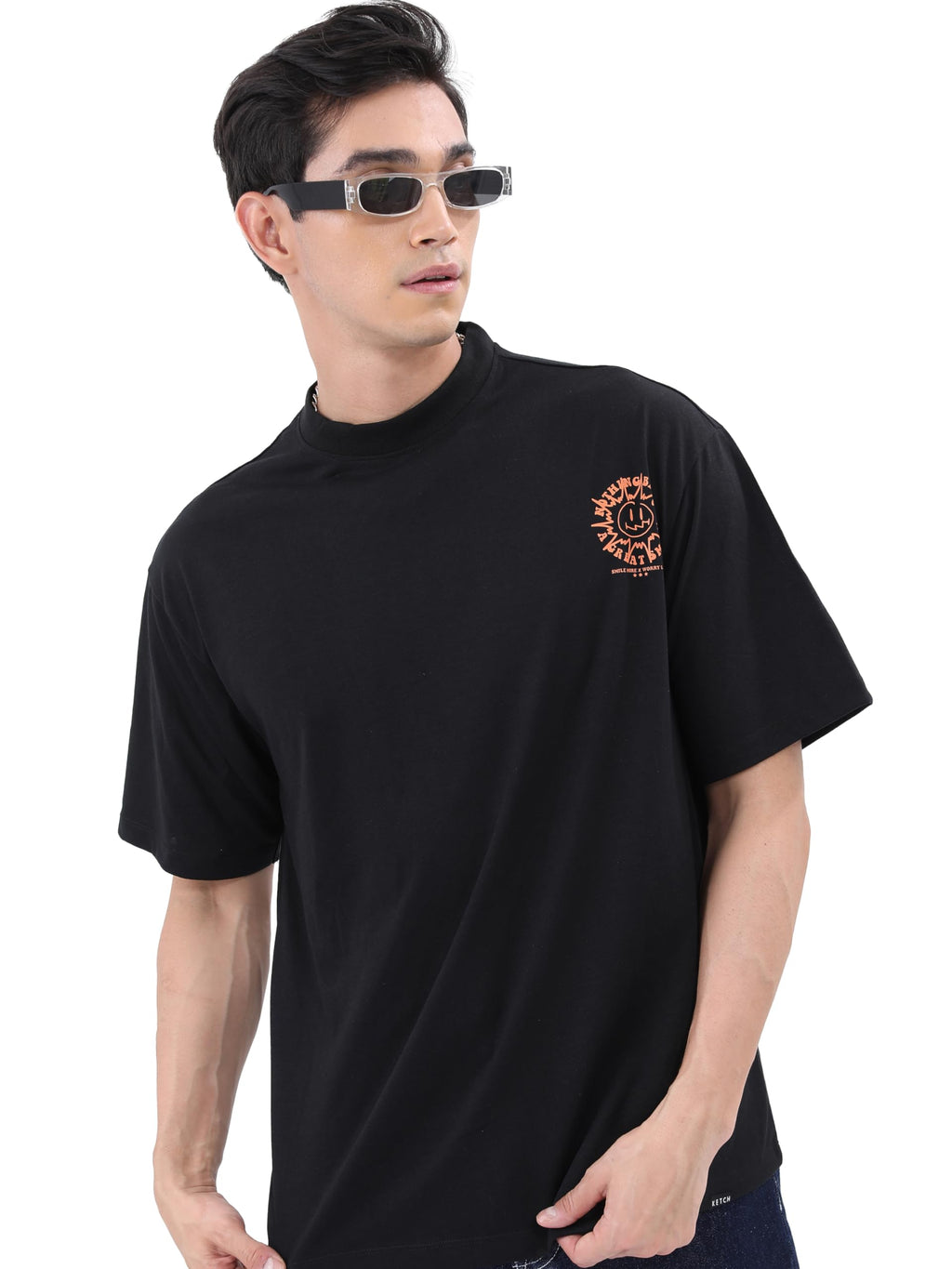 Ketch MenS Oversized Fit T-Shirt (Khts000582_Black