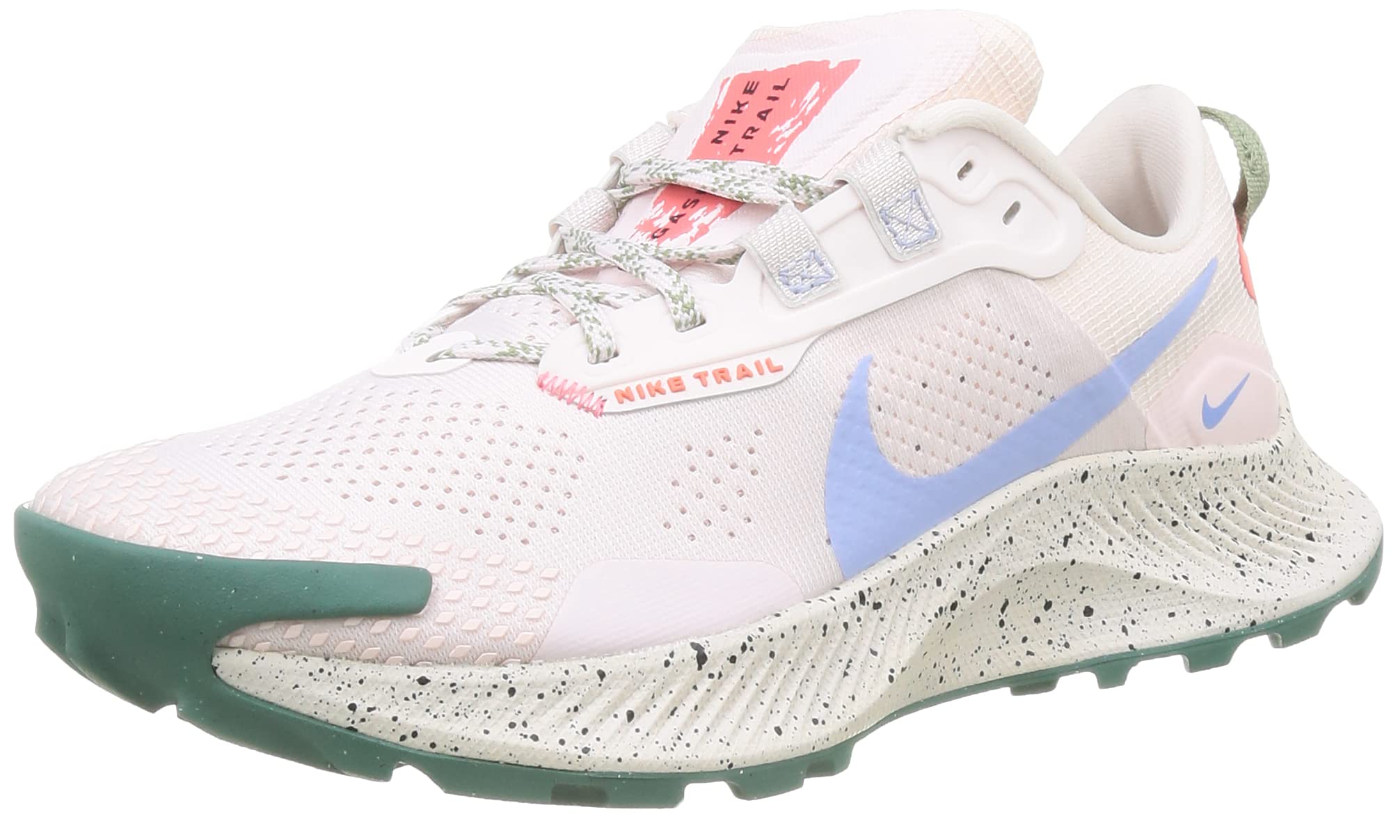 NIKE Women's Race Running Shoe, Lt Soft Pink Aluminum Magic Ember Bicoastal Oil Green Phantom, 7