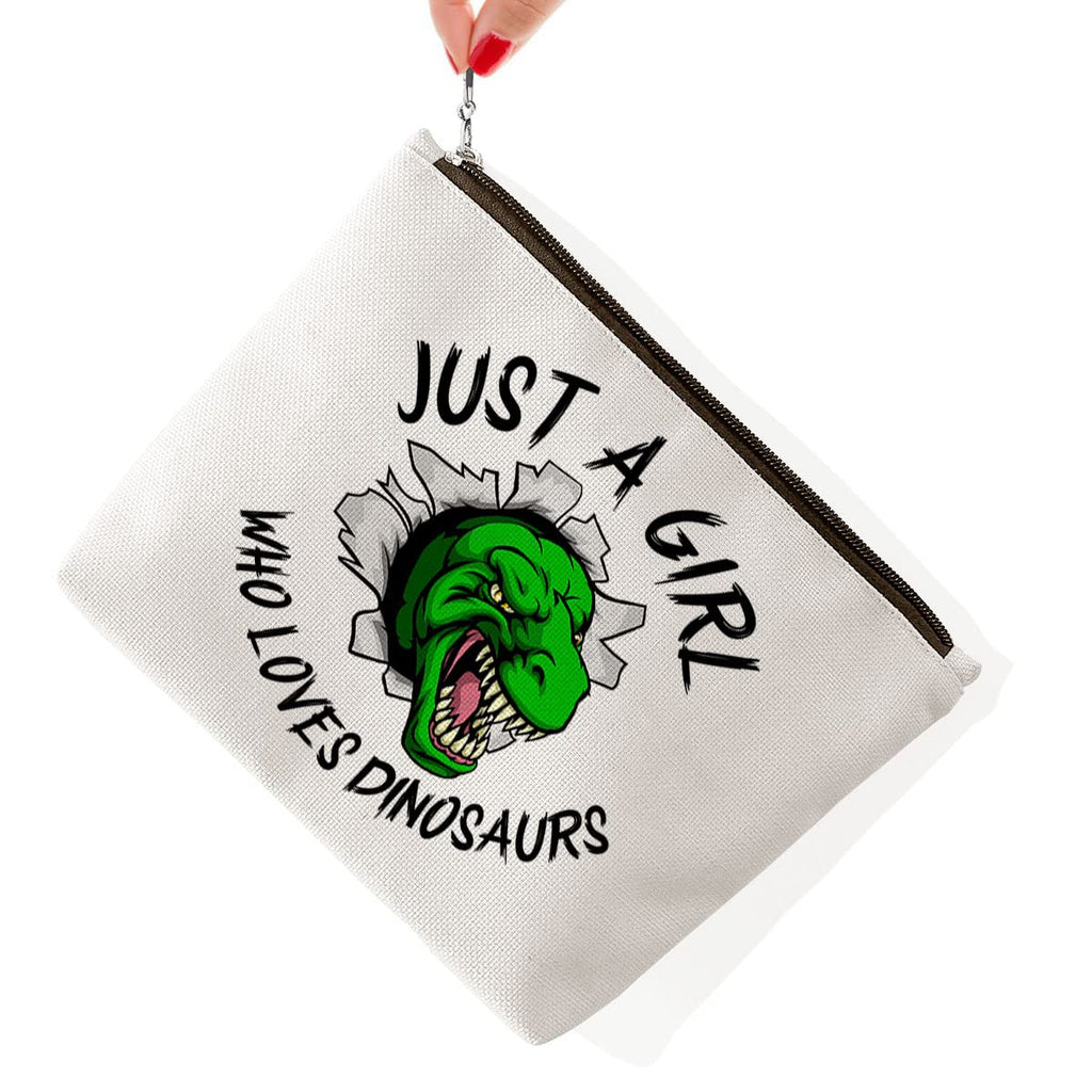 BiuNiuring Dinosaur Gift for Women, Dinosaur Gifts for Dinosaur Lovers, Dinosaur Makeup Bag, Who Loves Dinosaurs Cosmetic Bag
