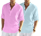 Bellstone MenS Cotton Blend Solid Regular Dress Shirt (Kurta800_Combo_Light Pink_Aqua_Xl